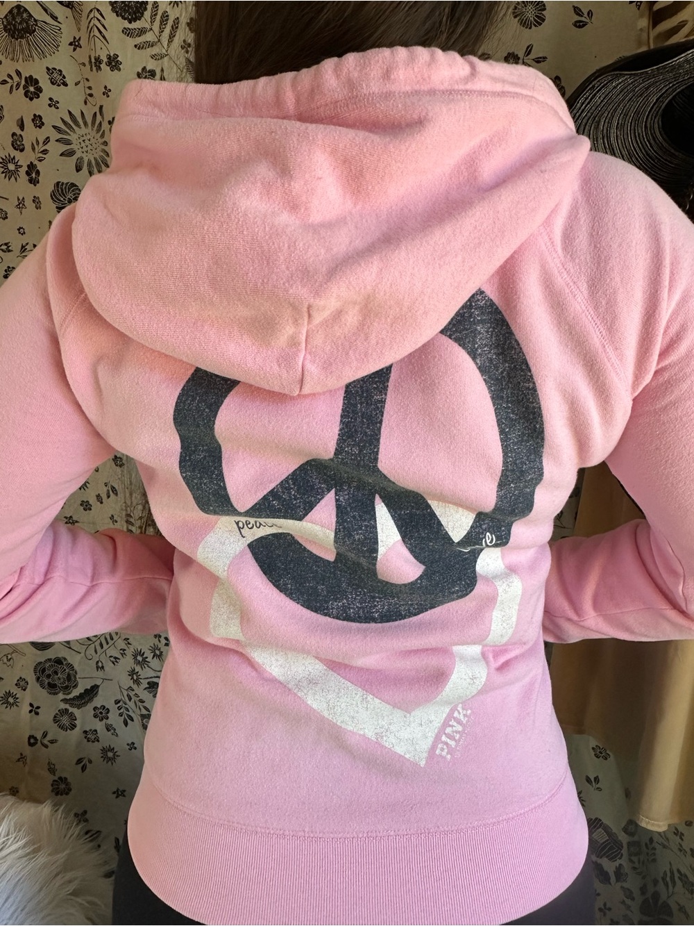 VS PINK • Y2K Peace, Love & Pink Pastel Zip Up Hoodie - Picture 1 of 16